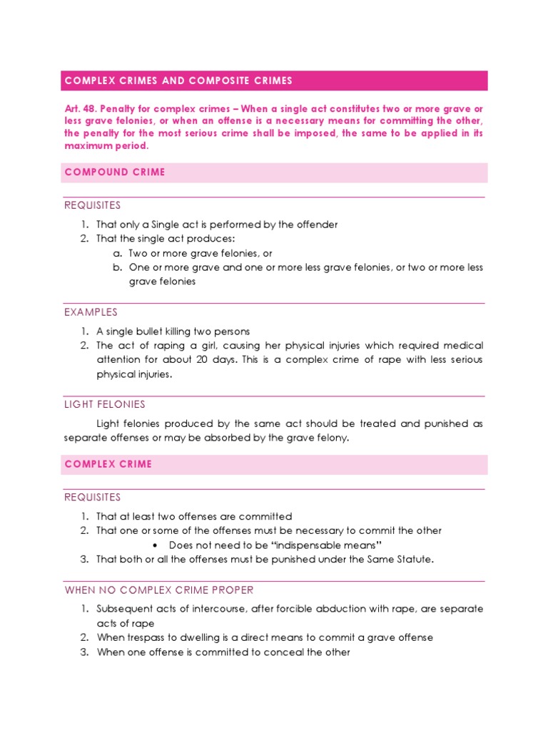 Complex Crimes | PDF | Crime & Violence | Crimes