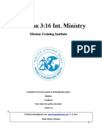 Curriculum For 316 Mission Training Institute