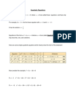 Quadratic Equations Lecture Note - 1