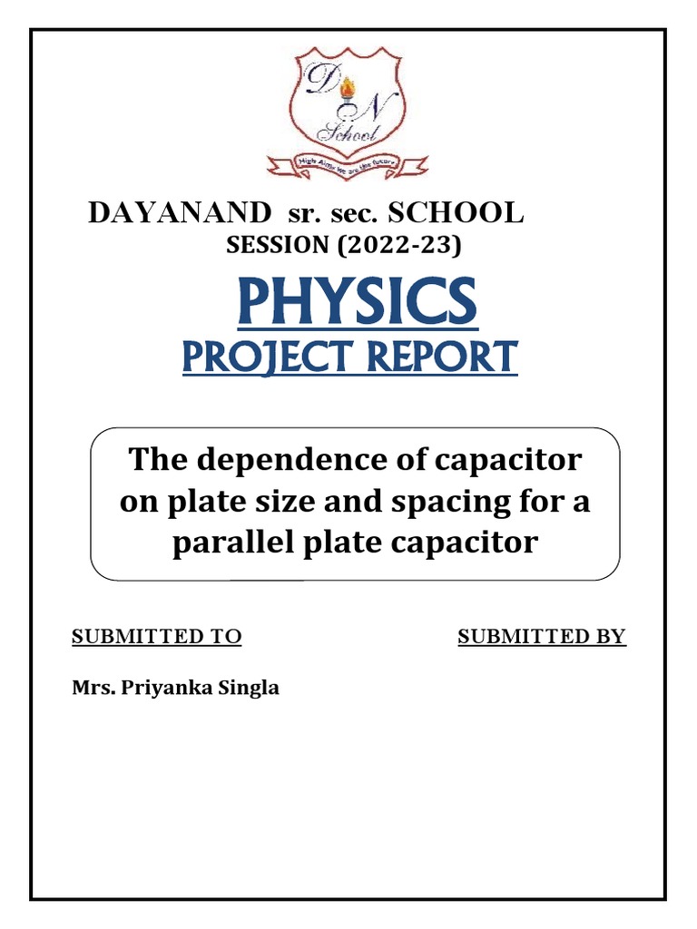Project On Capacitor | PDF | Capacitor | Capacitance