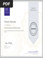 Intermediate Relational Database Certificate