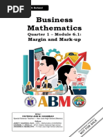 Business Mathematics Module 6.1 Margin and Mark Up