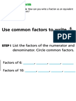 Use Common Factors To Write: Simplest Form