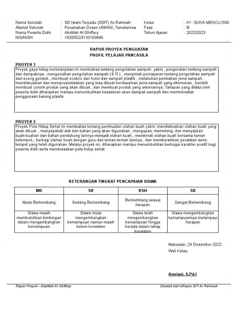 Rapor proyek iv suka menolong google spreadsheet pdf