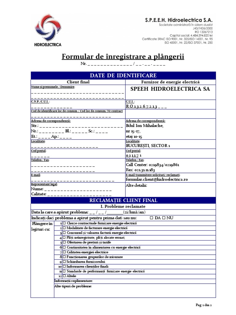 Formular Solicitare 17.10.2022 | PDF