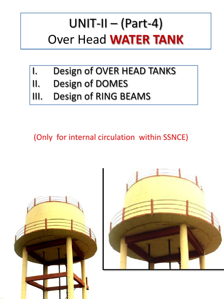 Overhead Water Tank Design Guide | PDF | Dome | Beam (Structure)