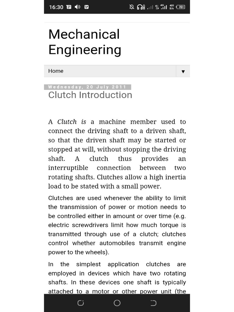 Clutch Engineering Mechanics PDF