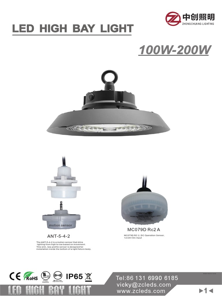 Specifications and Installation Instructions for ZHONGCHUANG LED High