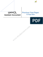 UPPCL Assistant Accountant 13 Sept 2021 Old Question Paper
