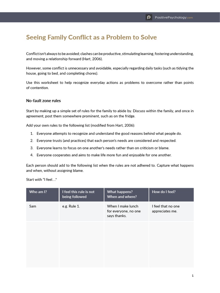 Seeing Family Conflict As A Problem To Solve | PDF | Cognition ...