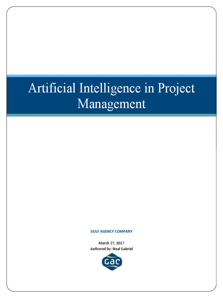 Artificial Intelligence In Project Management Pdf Artificial