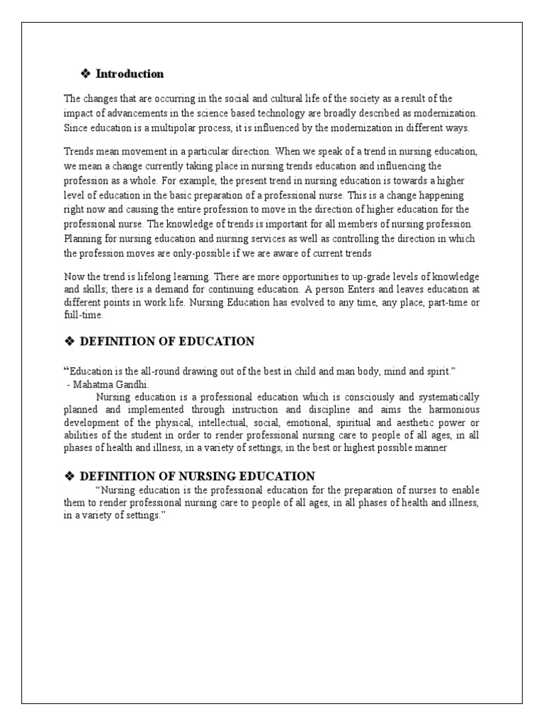 Trends and Issues in Nursing Education. | PDF | Nursing | Teachers