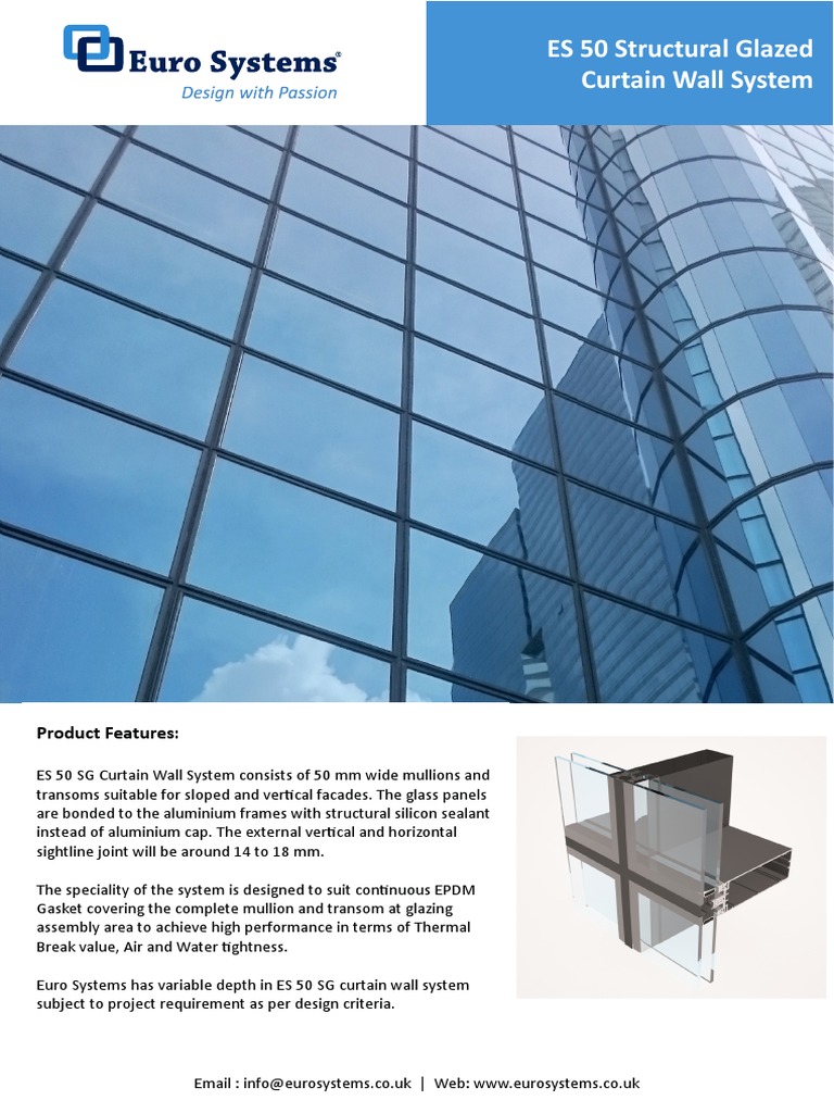 ES 50 Structural Glazed Curtain Wall System | PDF | Architectural ...