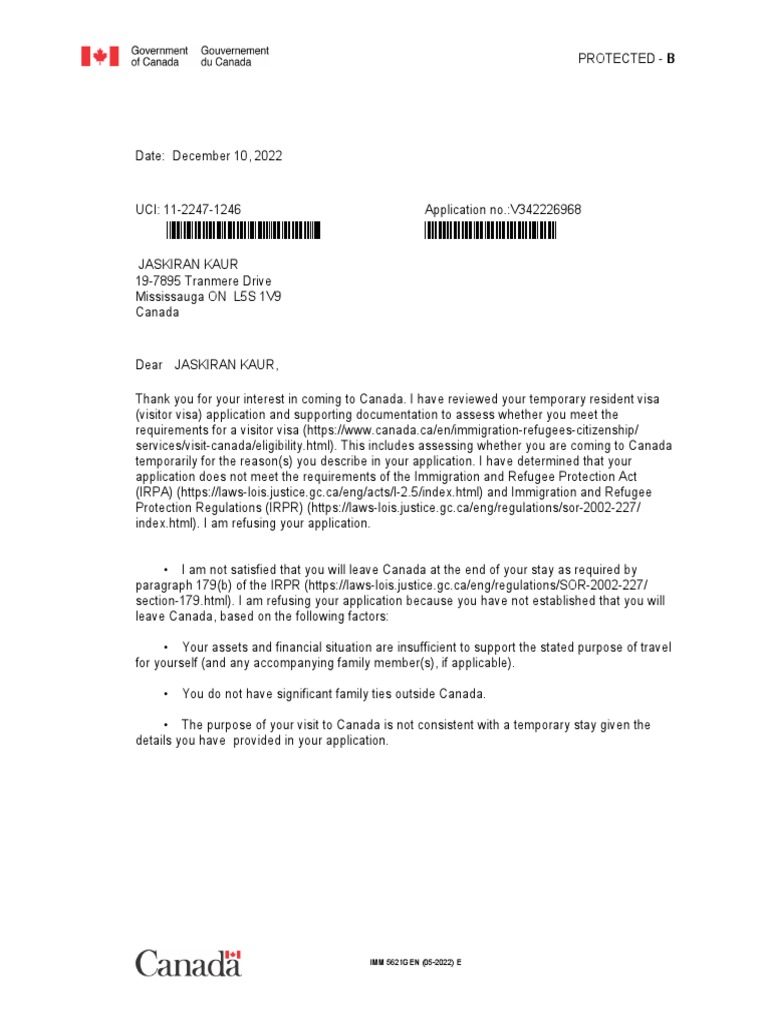 Rejection Letter | Download Free PDF | Travel Visa | Government And ...