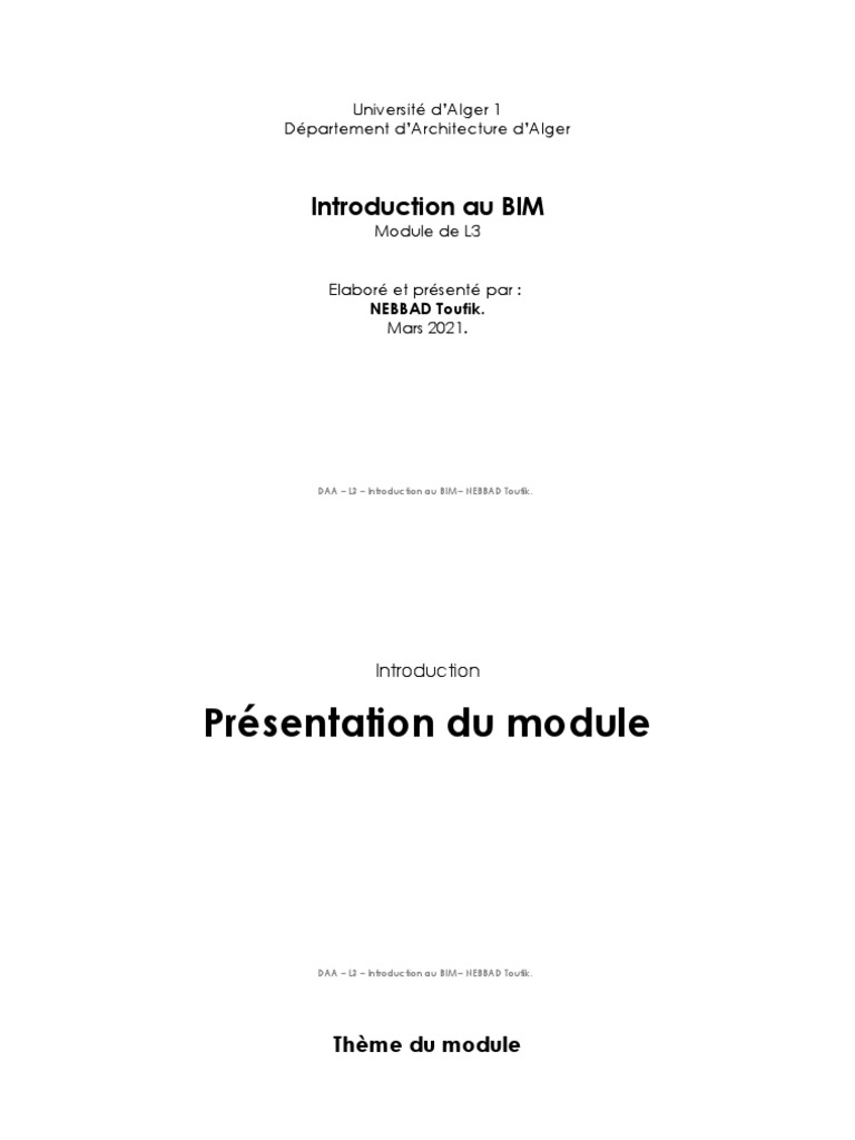 Introduction au BIM en Algérie | PDF | Building information modeling ...