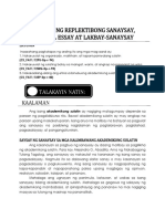 Aralin 7 Pagsulat NG Replektibong Sanaysay Pictorial Essay at Lakbay Sanaysay