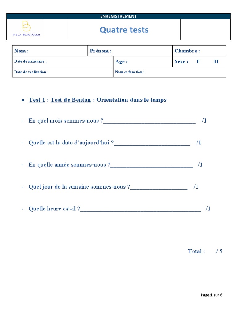 PSY Quatre Tests | PDF | Maladie d'Alzheimer | Neuroscience