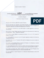 Arrêté Préfectoral N°25 Portant Règlement Sanitaire de La CoUectivité Départementale de Mayotte