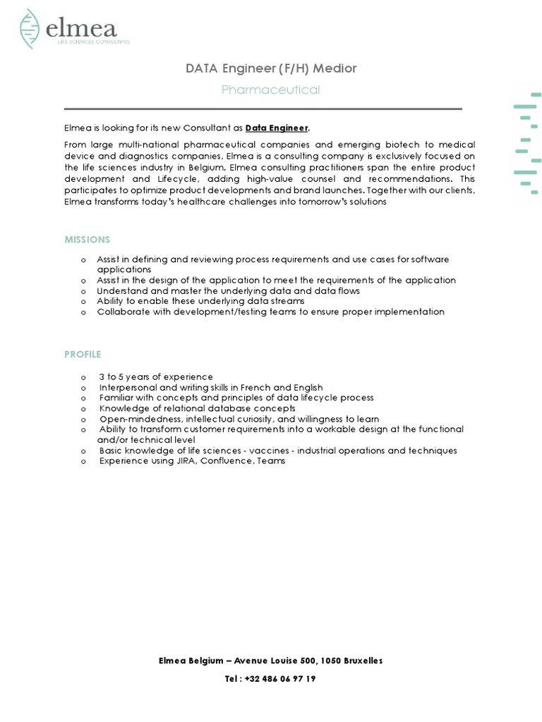 Job Desc - Data Engineer English | PDF