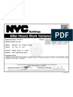 After Hours Work Variance Permit, For Barclays Center, 8/8/11 - 8/12/11