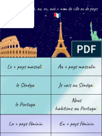 Les Prépositions À, Au, En, Aux + Nom de Ville Ou de Pays