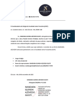 Carta de solicitação de convênio de estágio