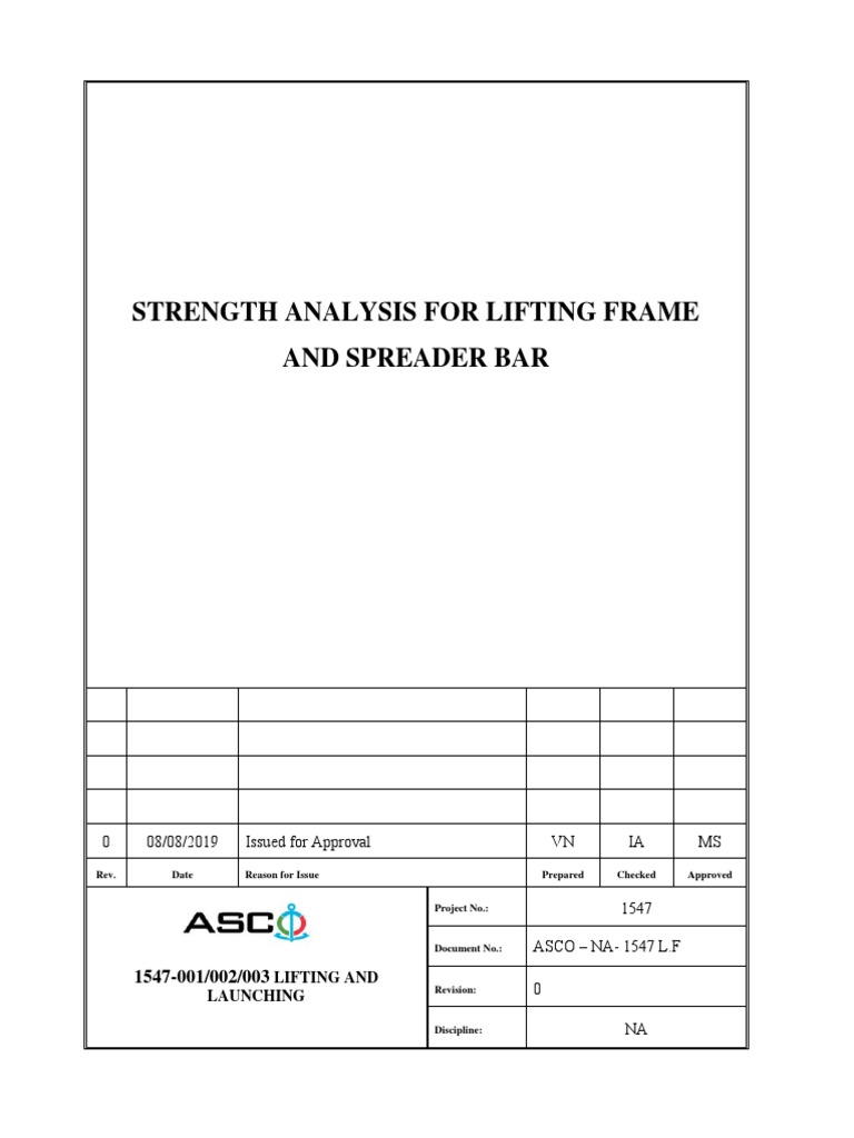 Lifting Frame Strength Analysis Report | PDF | Bending | Strength Of ...