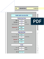 Pump's Quick Approximation Calculator For Power & Nss