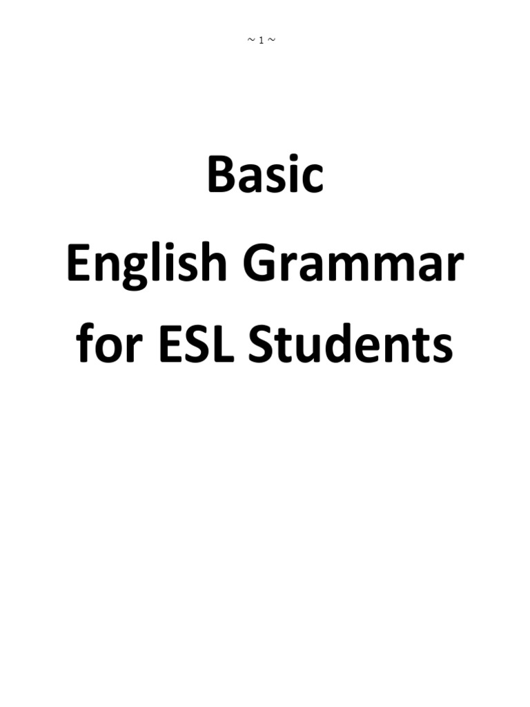 Basic English Grammar for ESL Students | PDF | English Grammar | Noun