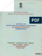Report On Inventory of Forest Resources of Mandya Dist