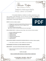 ORÇAMENTO PARA SUA FESTA Almoço, Jantar Ou Cocktail - PDF Download Grátis