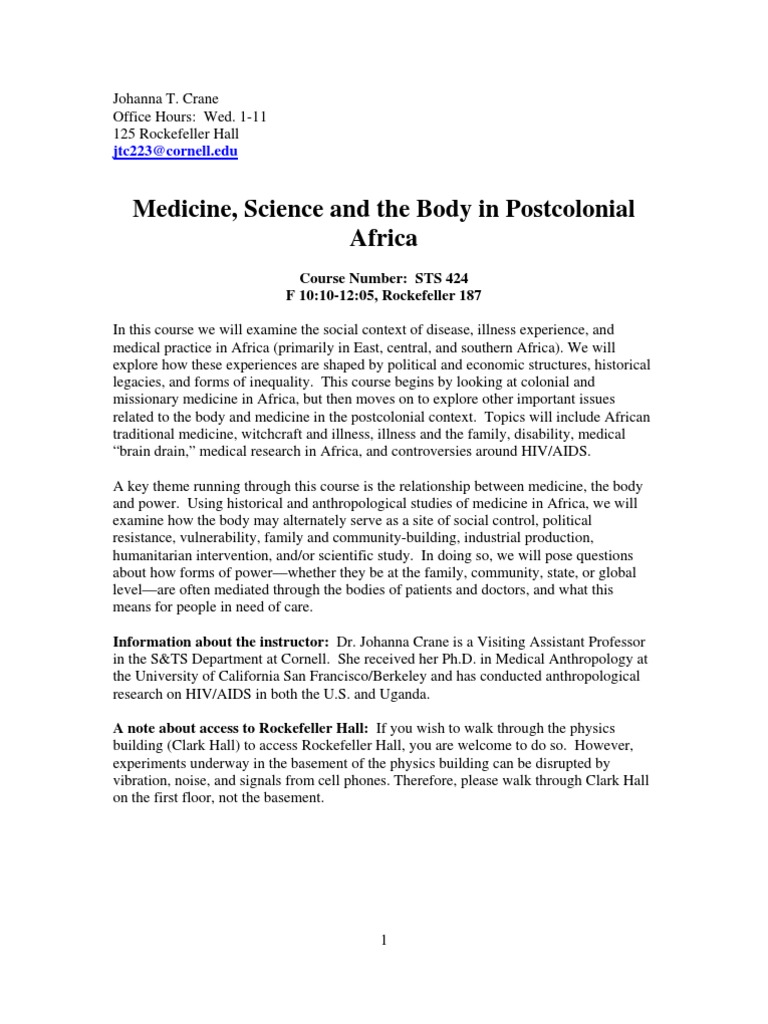 Medicine and Power in Postcolonial Africa | PDF | Critical Thinking ...
