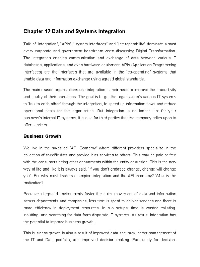 Chapter 12 Data and Systems Integration | PDF | Computer Security ...