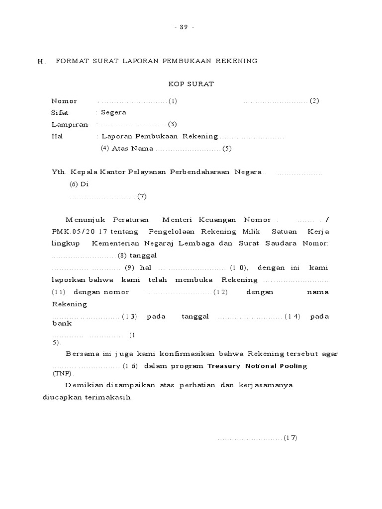 Format Laporan Pembukaan Rekening | PDF