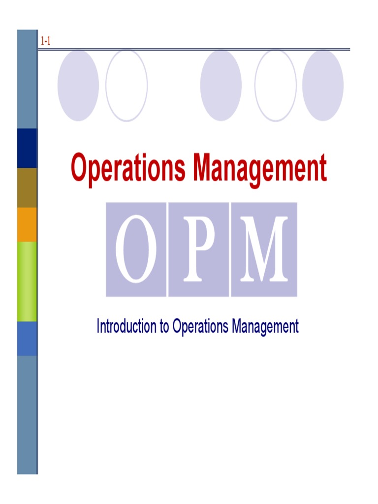pom 1 PDF Operations Management Supply Chain