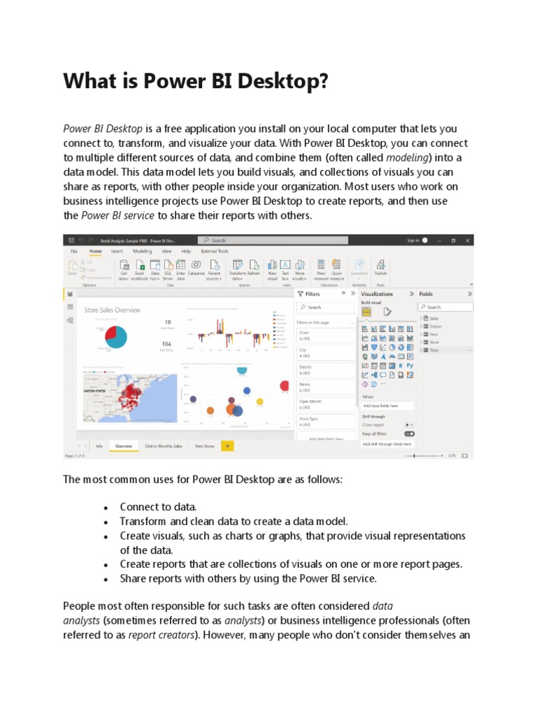 What is Power BI Desktop PDF Desktop Computer Data