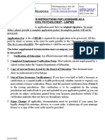 Application For Licensure As A School Psychologist - Limited