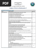 Budget of Work Math5 EDITED