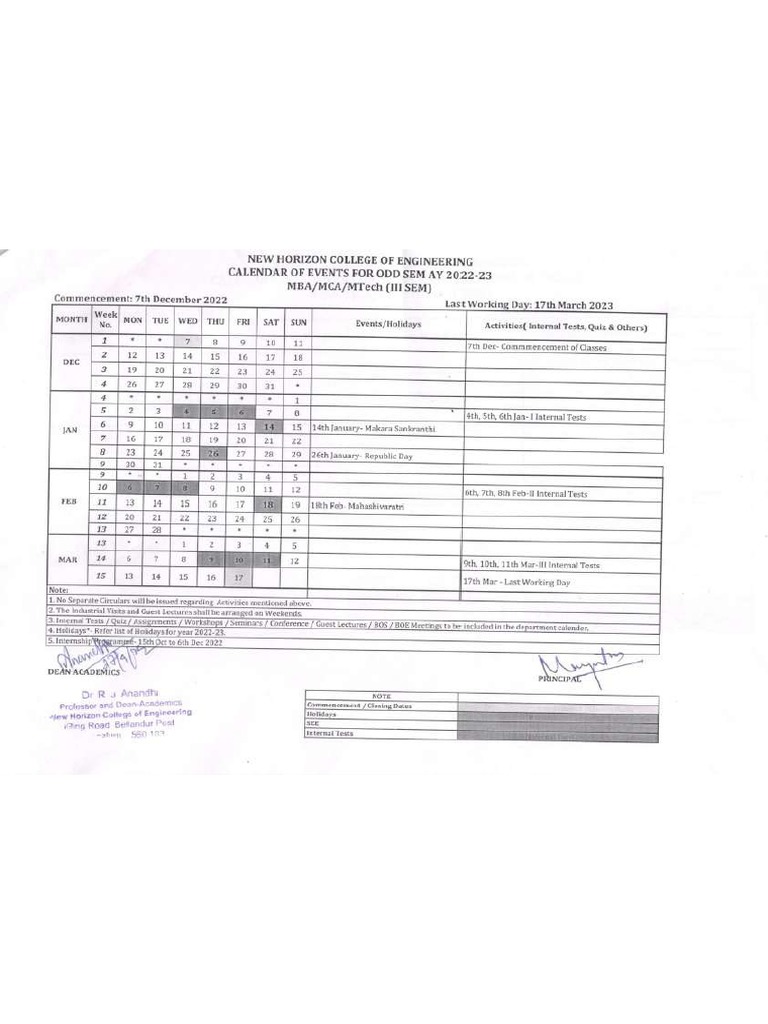 College Schedule Pdf