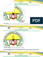 Malaya National High School: Budget of Work