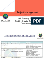 Project Planning Guide for Quality, Resources & Communications
