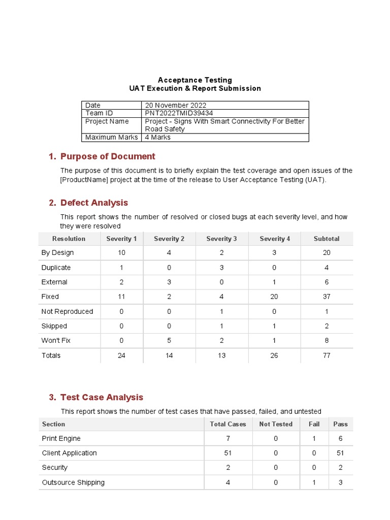 UAT Report Template | PDF | Computers