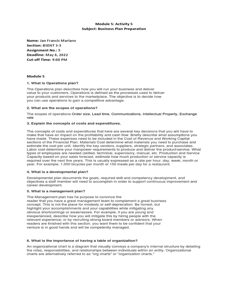 BSENT 3-3 BPP Group3-Mariano-Jan Francis-Assignment 5 | PDF | Expense ...