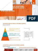 Protocolo para El Reintegro Laboral de Casos Covid-19 en Codelco. 29 de Junio de 2020