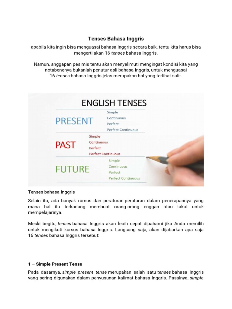 Tenses Bahasa Inggris Pdf