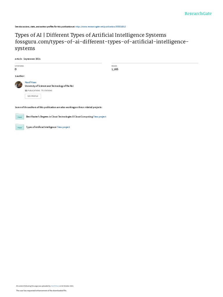 Types of Artificial Intelligence Explained | PDF | Artificial ...