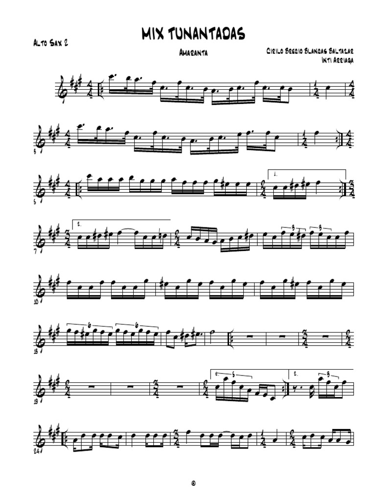 Mix Amaranta Sax Duo - Alto Sax 2 | PDF