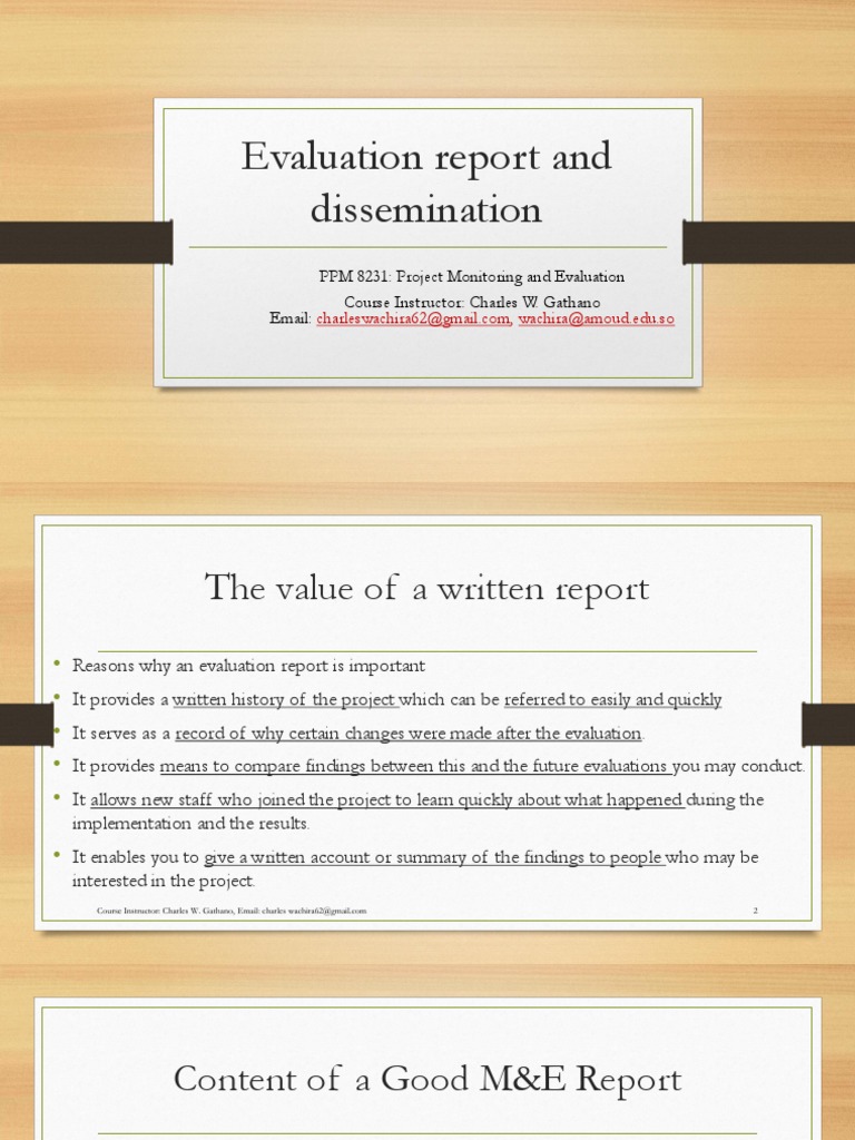 Project Monitoring & Evaluation Report | PDF | Evaluation | Methodology