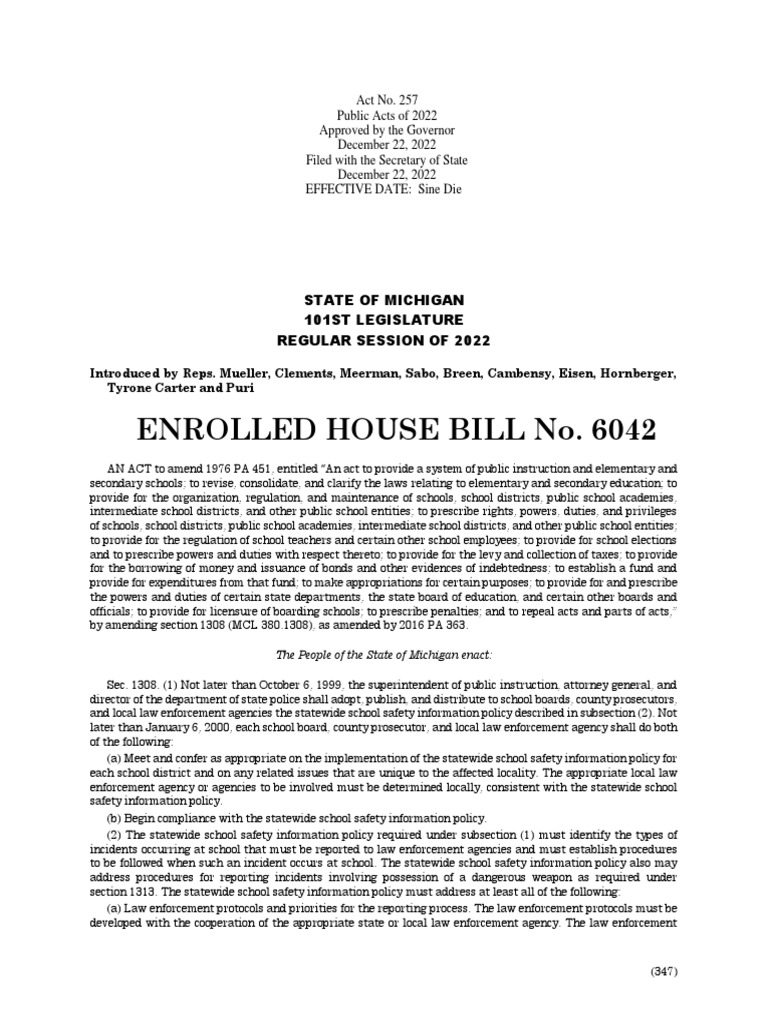 Enrolled House Bill No. 6042 PDF