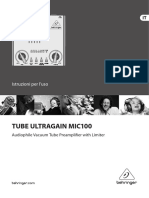 Tube Ultragain Mic100: Istruzioni Per L'uso